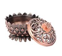 Leopacat Vintage Lotus Incense Burner Holder,Mini Incense Cone Holder Bowl Metal Sage Holder Burner Aroma Diffuser Metal Lotus Flower Designfor Office Home Feng Shui Decoration Meditation 7cmX5cm
