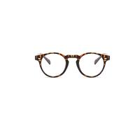 (Leopard, +1.25 strength) Round Blue Light Blocking Reading Glasses Retro Clear Lens Glasses