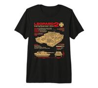 Leopard 2 2A4 Tank Armored Vehicle Blueprint Premium T-Shirt