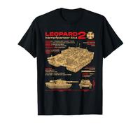 Leopard 2 2A4 Tank Armored Vehicle Blueprint T-Shirt