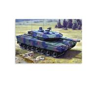 Leopard 2 Main Battle Tank Armored Car Self-propelled Artillery (28) Wall Art Poster Scroll Canvas Painting Picture Living Room Decor Home 12x18inch