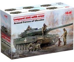 Leopard 2A6 Of The Armed Forces Of Ukraine With Crew 1:35 Plastic Model Kit ICM