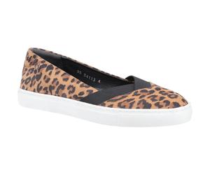 (Leopard, 5) Hush Puppies Women's Tiffany Slip On Flat Shoe Various Colours 31962