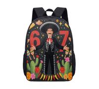 Leopard 6 & 7 Retro Cartoon 17 Inch Backpack for Girls Kids Teens, Y2K Style School Rucksack (09)