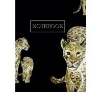 Leopard A4 Lined Notebook, Black: 80 Pages | College Ruled Paper | 8.5" x 11" Size | Bold & Stylish Design for All Ages | Perfect for School, Work, and Creative Writing