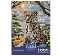 Leopard African Savannah 1000 Piece Jigsaw Puzzle Paper for Adults Sunset View Puzzle Game for Family Home Decor 70x50cm/1000pcs