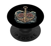 Leopard Anchor Roses Nautical Floral Sailing Men Women Kids PopSockets Adhesive PopGrip