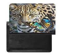 Leopard And Butterfly Passport Holder Passport Cover Protector Essentials with Credit Card Slots for Women Men