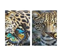 Leopard And Butterfly Passport Holder Ultra Slim PU Leather Travel Document Organizer Compact Premium International US Passport Protector Cover for Women Men