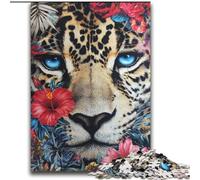 Leopard And Flowers 2000 Piece Jigsaw Puzzle for Adults Teens, Relax Games Is Ideal As A Gift for The Whole Family (70x100cm)