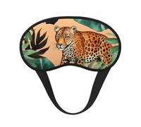 Leopard and Palm Leaves Pattern Sleep Eye Mask for Women Men Soft and Comfortable Sleep Mask Blackout Sleeping Eye Cover for Travel Yoga Nap Shift Work