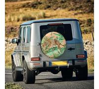 Leopard And Palm Leaves Rv Spare Tire Cover For Trailers,Waterproof Dust-Proof Camper Spare Tire Cover Tire Protectors For Trailer