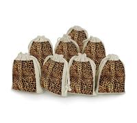 Leopard Animal Print 8 PCS Muslin Bags with Drawstring Sachet Bags Empty Small Cotton Drawstring Bag Muslin Reusable & Washable Cotton Bag for Herb Spice Candy Soap Jewelry Wedding Gift Pouches