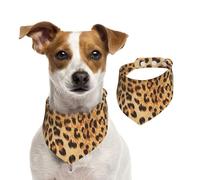 Leopard Animal Print,Dog Bandanas Cotton Pet Scarf Adjustable Bibs for Pet,L