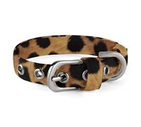 Leopard Animal Print Dog Collar Adjustable Soft and Comfortable Puppy Collars with Metal Buckle Pet Collar for Small Medium Pet