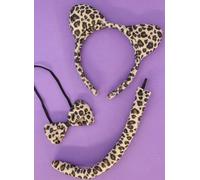 Leopard Animal Print Fancy Dress Set - Ears, Aliceband, Bow & Tail