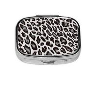 Leopard Animal Print,Meta Pill Box 2 Compartment Medicine Case,Portable Organizer,Rectangle Meta Portable Organizer Pill Box 211 Compartment Medicine Case