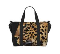 Leopard Animal Print Print Travel Duffel Bag, Lightweight Water-Resistant Weekender Spacious Gym & Travel Bag for Men, Women & Teens