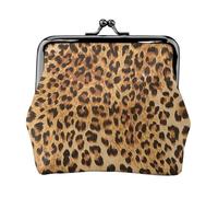 Leopard Animal Print, PU Leather Coin Purse, Small Wallets, Change Pouch with Kiss Lock Clasp Buckle, Change Purse