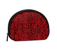 Leopard Animal Print Red, Women's Storage Bag Shell Makeup Bag Small Coin Purse Shell Change Pouch