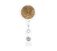 Leopard Animal Print, Retractable Badge Holder,Badge Reels Holder with ID Clip Alligator Clip