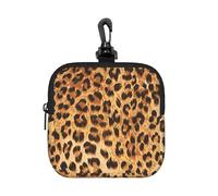 Leopard Animal Print, Square Zipper Storage Bag, Neoprene Coin Purse, Small Wallets, Change Pouch, Change Purse