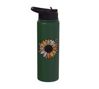 Leopard Animal Print Sunflower Flower Safari Boho Aesthetic Stainless Steel Insulated Water Bottle