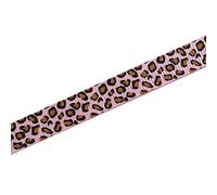 Leopard Animal Print Thin Grosgrain Ribbon 10mm (Pale Pink, 3 M)