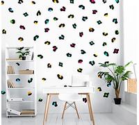 Leopard Animal Print Wall Sticker Wall Irregular Dots Spots Stickers Decals Mixture of Sizes Colours Gold Aqua Pink Grey Shapes Home Decoration Home Office Decor Kids Room Nursery Bedroom Baby Child