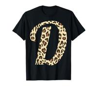 leopard animal skin pattern monogram initial name letter D T-Shirt