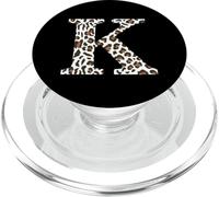 leopard animal skin pattern monogram initials name letter k PopSockets PopGrip for MagSafe