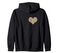 leopard animal skin print pattern pocket style heart shape Zip Hoodie