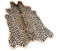 Leopard Area Rug Animals Printed Hide Mats Faux Fur Cowhide Skin Carpet for Home Office, Livingroom, Bedroom, 5.2ft x 6.5ft (160 x 200cm)