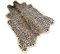 Leopard Area Rug Animals Printed Hide Mats Faux Fur Cowhide Skin Carpet for Home Office, Livingroom, Bedroom, 5.2ft x 6.5ft (160 x 200cm)