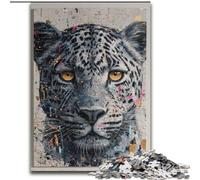 Leopard Art 1000 Pieces Jigsaw Puzzle for Adults& Teens, Brain Intelligence Challenge Addictive Toys for Home Decoration (50x75cm)