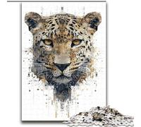 Leopard Art Jigsaw Puzzles for Teenagers 2000 Piece Puzzle, Family Activity with Matching Poster And Trivia Sheet for Age 14+ (70x100cm)