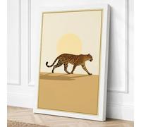 Leopard at Sunrise Minimalist Canvas Wall Art Print 18x12 Inch