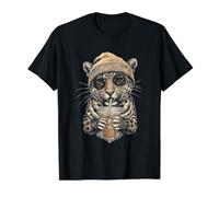 Leopard Beanie and Iced Coffee Value Graphic T-Shirt, Men, Black, XL