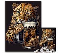 Leopard BeerPiece Jigsaw Puzzle Challenging Puzzles Ideal for Family Fun RelaxationHoliday Gifts 1000 PCS(38x26cm)