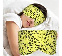Leopard Black Yellow, Sleep Mask for Home Travel, Full Eye Covers Light Blocking Eye Mask Sleep Eye and Ear Muffs