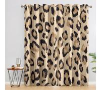 Leopard Blackout Curtains for Bedroom Living Room, Cheetah Animal Print Curtains Eyelet 90 Drop Home Decor, Patterned Window Drapes, 66x90 Inch 2 Panels A-M6