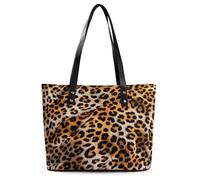 Leopard Blanket Tote Bag Large Soft Leather Purse with Zipper Lightweight Ladies Shoulder Handbag