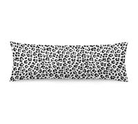Leopard Body Pillow Cover White Grey Leopard Print Long Pillow Case with Zipper Decorative Bedding Pillowcase Farmhouse Cheetah Pillows Covers Soft Animal Skin Cushion Pillowcases for Bedroom,20"x54"