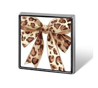 Leopard Bow Brown Cream And Black Unisex Brooches & Pins Square Lightweight Lapel Badge Jewelry for Clothing Shawl Hat