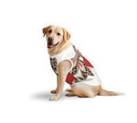 Leopard Bow & Red Heart Print Breathable Dog Clothes Dog Shirts