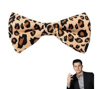 Leopard Bow Tie for Men Fashion Leopard Print Pre Tied Bow Ties Gold Silk Bow Tie Adjustable Leopard Bowtie for Men Women Clothing Suit Accessories for Wedding Cosplay Party Decorations Bowknot Tie,