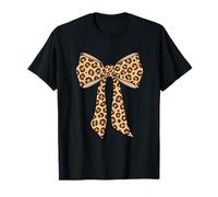 Leopard Bow Women Animal Print Accessory Floral Safari Style T-Shirt