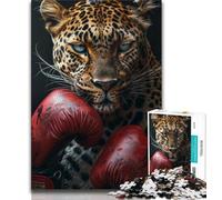 Leopard Boxer Jigsaw Puzzles for Adults 1000,Staycation Kill Time Every Piece Is Unique - Challenging Family Fun Game (38x26cm)