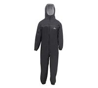 Leopard Boys Girls Waterproof Windproof Lightweight Kids Rain Suit Coat (Black,18-24 months) All in One Dry Suit Puddle Unisex Drip Drop Raincoat