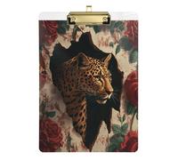 Leopard Breaking Through The Wall Vintage Clip Board Set Hard Board for Nurses Home Contractor Size 9 x 12